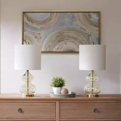 Sale Kirklands Home Curved Glass Table Lamps, Set of 2 Gold