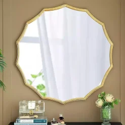 Outlet Kirklands Home Gold Curved Sunburst Wall Mirror