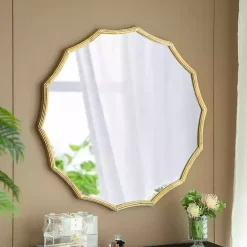 Outlet Kirklands Home Gold Curved Sunburst Wall Mirror