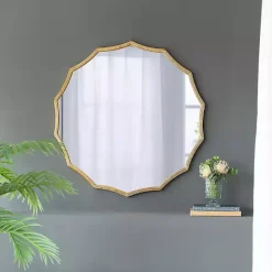 Outlet Kirklands Home Gold Curved Sunburst Wall Mirror