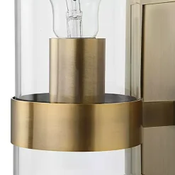 Online Kirklands Home Gold Cylinder Glass Shade Wall Sconce
