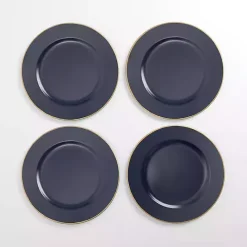 Hot Kirklands Home Gold Edge Navy Chargers, Set of 4 Blue