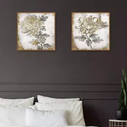 Discount Kirklands Home Gold Fleur Floral 2-pc. Canvas Art Print Set