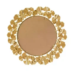 Discount Kirklands Home Gold Foil Leaf Framed Round Wall Mirror