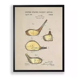 Online Kirklands Home Gold Golf Club Patent Framed Art Print