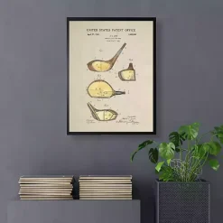 Online Kirklands Home Gold Golf Club Patent Framed Art Print