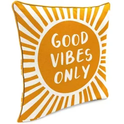 Online Kirklands Home Gold Good Vibes Only Sunny Outdoor Pillow