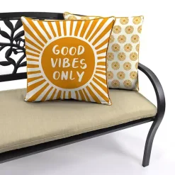 Online Kirklands Home Gold Good Vibes Only Sunny Outdoor Pillow