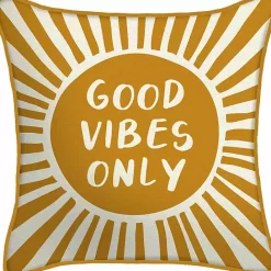 Online Kirklands Home Gold Good Vibes Only Sunny Outdoor Pillow