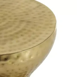 New Kirklands Home Hammered Hourglass Accent Table Gold