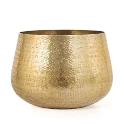 New Kirklands Home Hammered Metal Retta Planter Gold