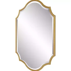 Kirklands Home Gold Leaf Curved Metal Wall Mirror