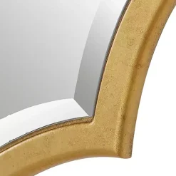 Kirklands Home Gold Leaf Curved Metal Wall Mirror