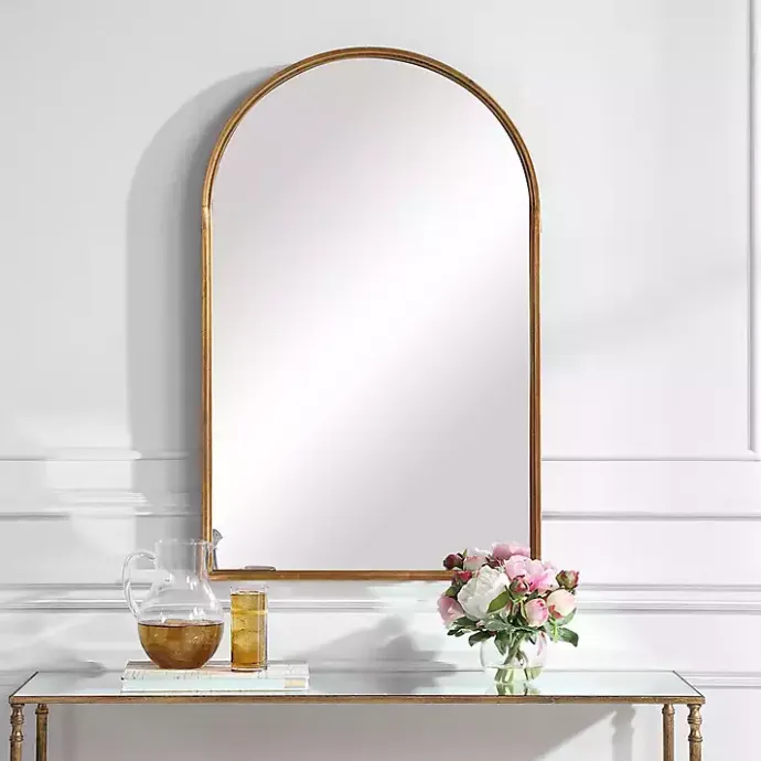 Outlet Kirklands Home Gold Leaf Thin Arch Frame Mirror