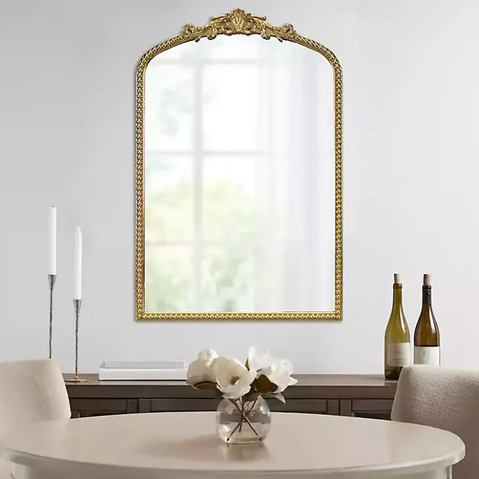 Discount Kirklands Home Gold Lilbeth Baroque Beaded Wall Mirror