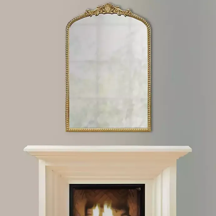 Discount Kirklands Home Gold Lilbeth Baroque Beaded Wall Mirror