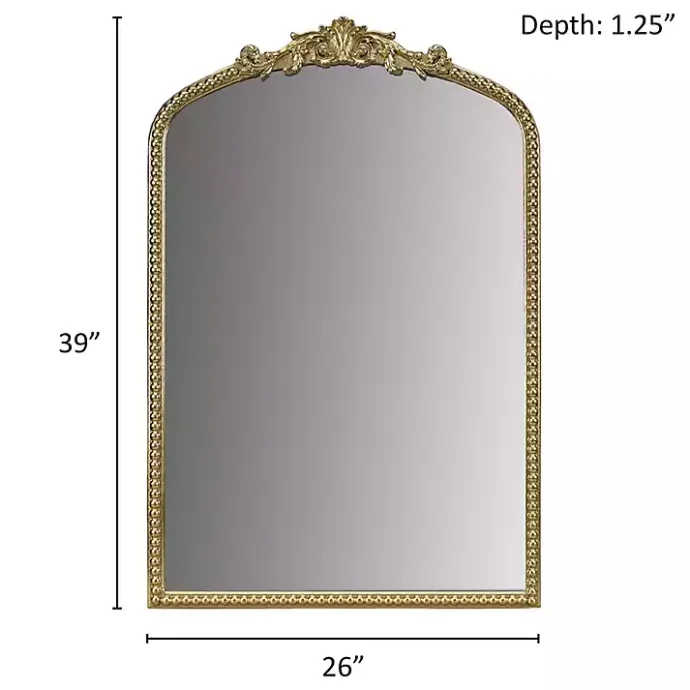 Discount Kirklands Home Gold Lilbeth Baroque Beaded Wall Mirror