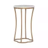 Outlet Kirklands Home Gold Metal and Capiz Shell Top Accent Table
