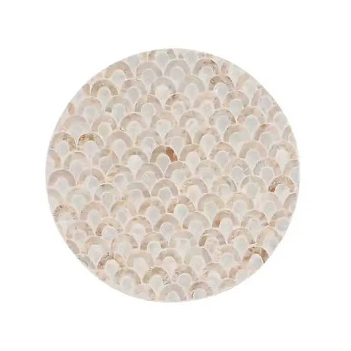 Outlet Kirklands Home Gold Metal and Capiz Shell Top Accent Table