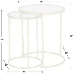 Sale Kirklands Home Gold Metal and Glass Nesting 2-pc Accent Table Set