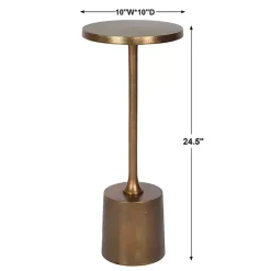 Best Kirklands Home Metal Cylinder Base Cocktail Table Gold