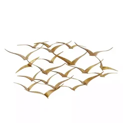 Hot Kirklands Home Metal Flock of Birds Wall Plaque Gold