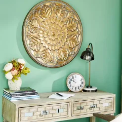 Hot Kirklands Home Metal Floral Embossed Wall Sculpture Gold