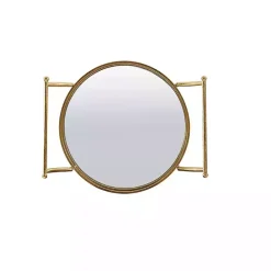 Clearance Kirklands Home Gold Metal Frame Bar Cart with Mirrored Shelves