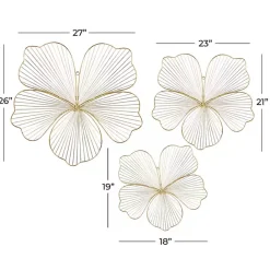 Discount Kirklands Home Metal Frame Floral Wall Plaques, Set of 3 Gold
