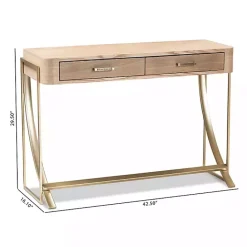 Kirklands Home Gold Metal Frame Two-Drawer Console Table