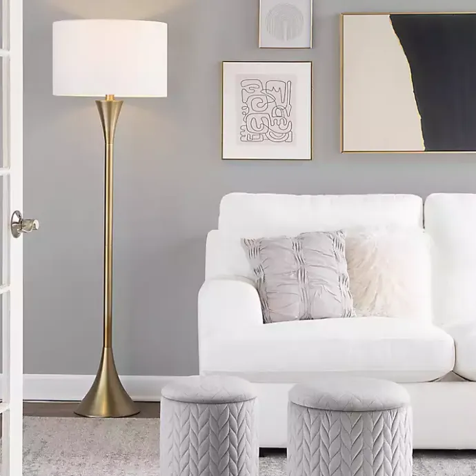 Outlet Kirklands Home Metal Hourglass Floor Lamp Gold