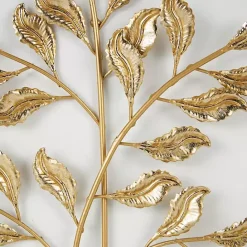 Hot Kirklands Home Gold Metal Leaves Framed Wall Plaques, Set of 2