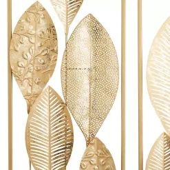New Kirklands Home Metal Leaves Wall Plaques, Set of 2 Gold
