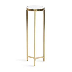 Clearance Kirklands Home Metal Mirrored Tabletop Aguilar Drink Table Gold