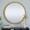Online Kirklands Home Gold Metal Round Beaded Frame Wall Mirror