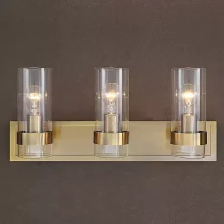New Kirklands Home Metal 3-Shade Vanity Light Gold