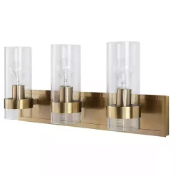 New Kirklands Home Metal 3-Shade Vanity Light Gold