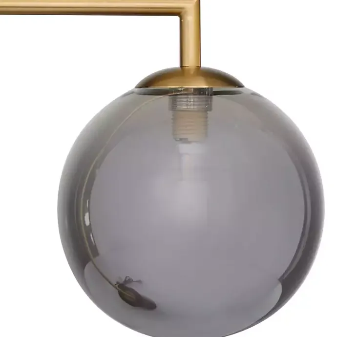 Discount Kirklands Home Gold Metal Smoked Glass Shade Table Lamp Gray