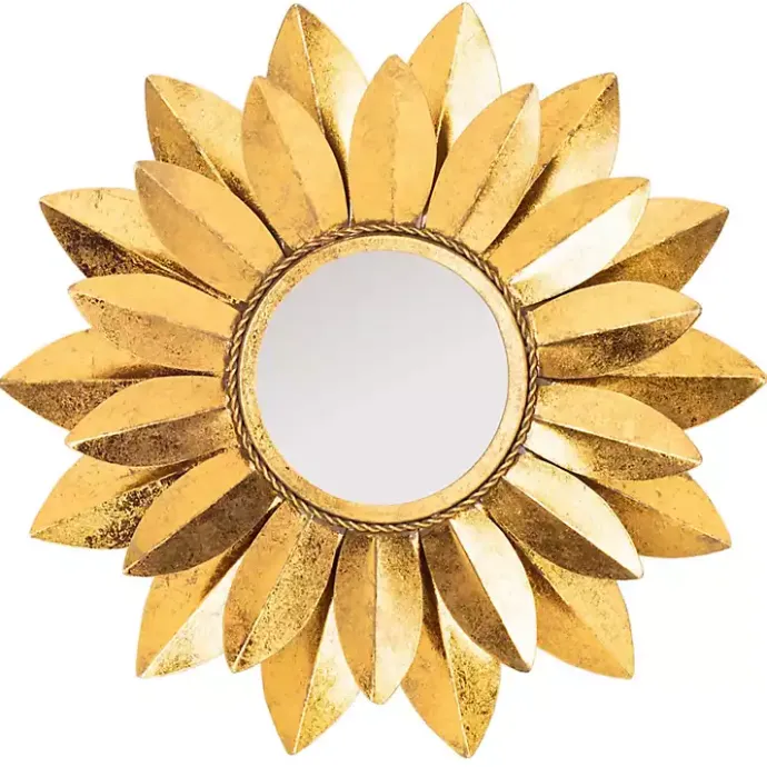 Kirklands Home Gold Metal Sunflower Wall Mirror