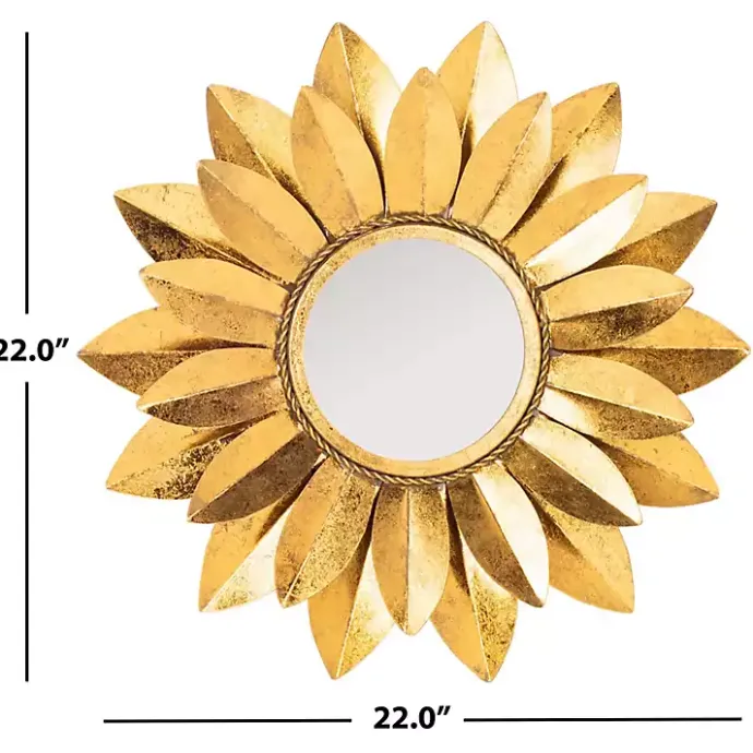 Kirklands Home Gold Metal Sunflower Wall Mirror
