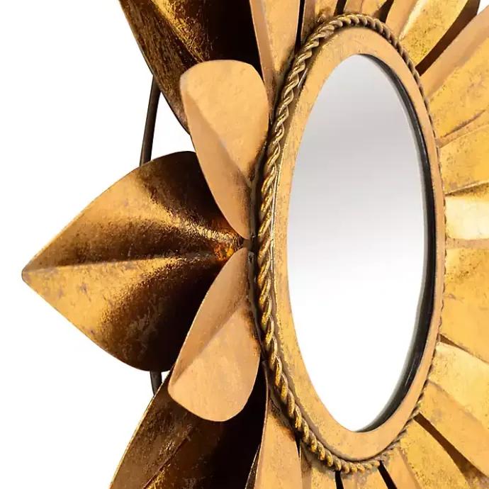 Kirklands Home Gold Metal Sunflower Wall Mirror