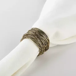 Hot Kirklands Home Metal Twine Napkin Rings, Set of 4 Gold