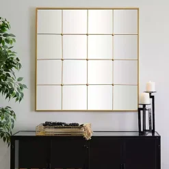 Outlet Kirklands Home Gold Metal Windowpane Wall Mirror