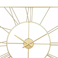 Sale Kirklands Home Minimal Square Open Face Clock Gold