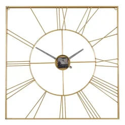 Sale Kirklands Home Minimal Square Open Face Clock Gold