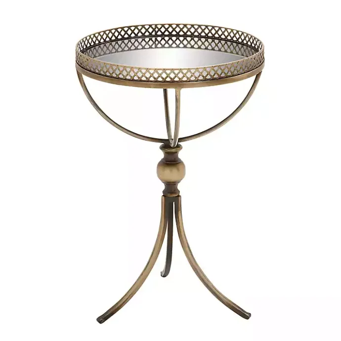 Online Kirklands Home Mirror Top Metal Accent Table Gold