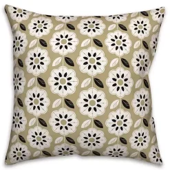 Hot Kirklands Home Gold Mod Flowers Indoor/Outdoor Pillow