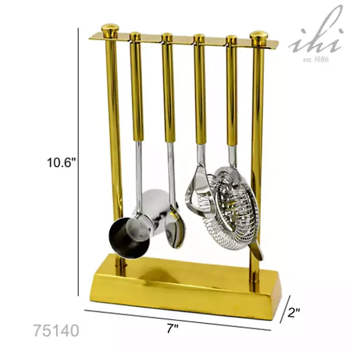 Best Kirklands Home 4-pc. Bar Tool Set with Stand Gold