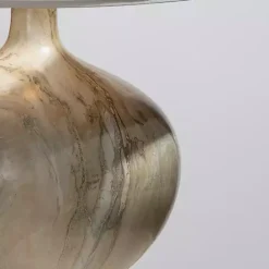 Kirklands Home Gold Pistachio Swirl Gourd Table Lamp Ivory