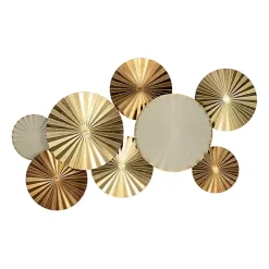 Discount Kirklands Home Pleated Metal Discs Wall Plaque Gold